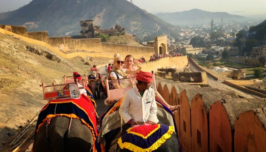 elephant ride at amber fort